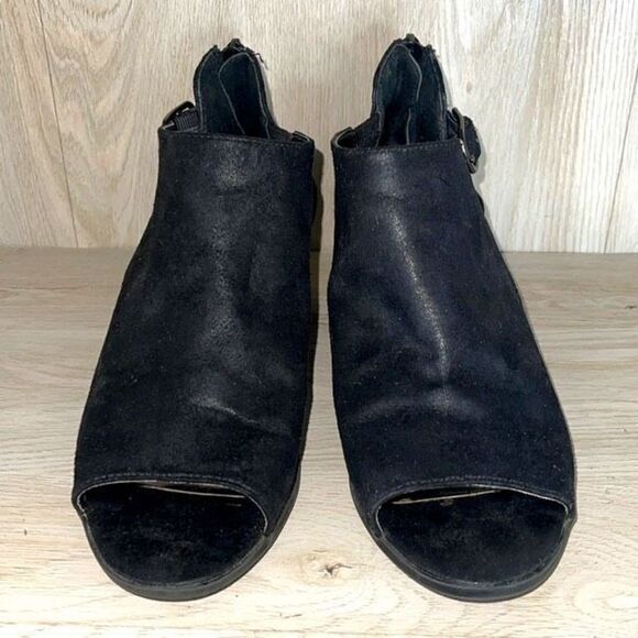 Carlos Santana Womens Sandals Boots DELLA Zip Closure Peep Toe Black Size 7 M - Picture 3 of 10